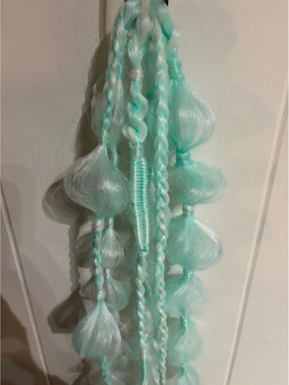 Glow in the Dark Blue and White Ponytail - perfect for raves